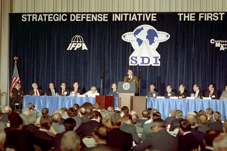 President Ronald Reagan delivering his Remarks to the Institute for Foreign Policy Analysis at a Conference on the Strategic Defense Initiative 03/14/1988 NAID: 75856011
