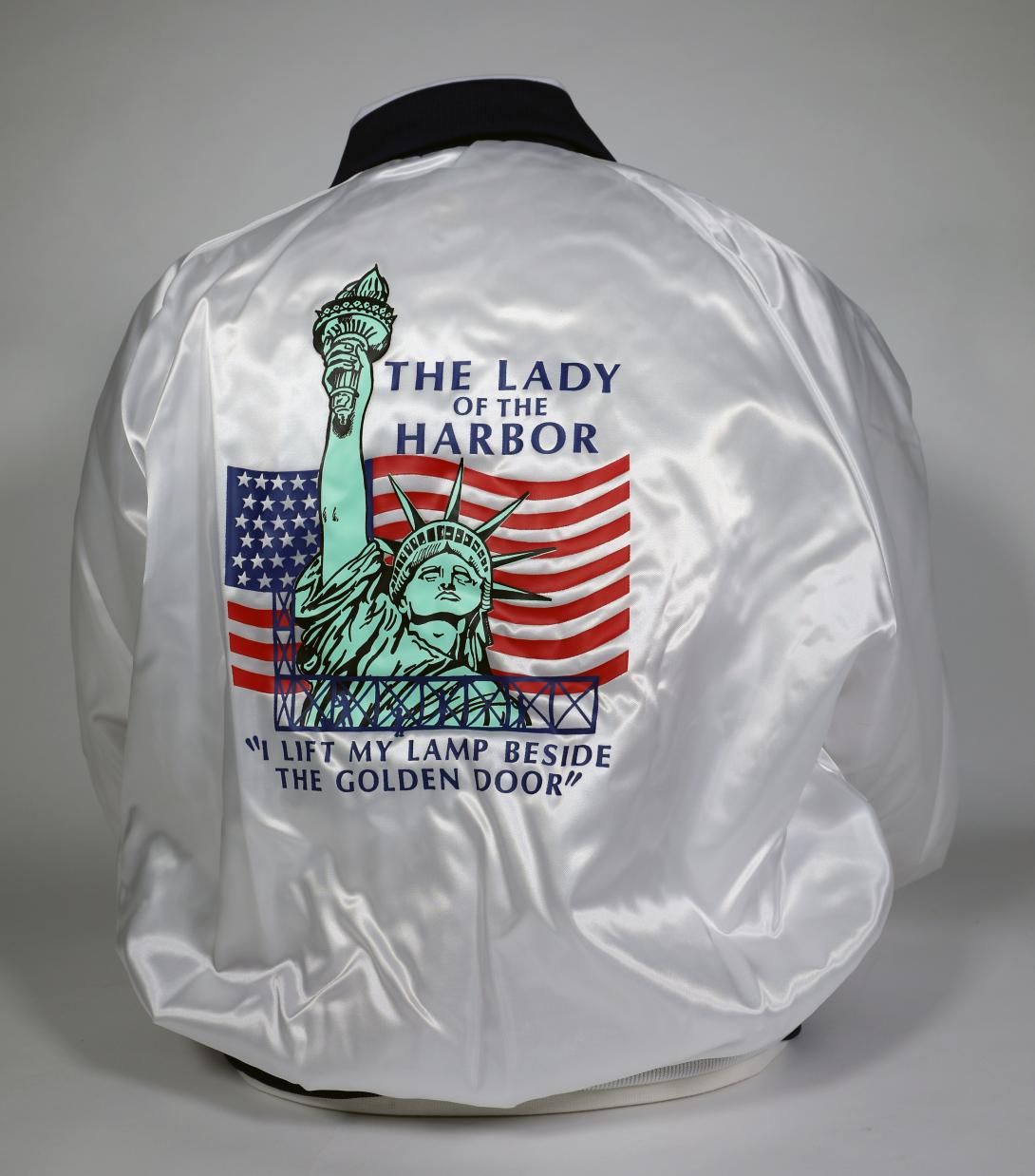 Satin Jacket, Miss Liberty Work Crew Jacket [view 2 of 2] Artifact ID: 1985.01123.01 Maker: King Louie Date Made: 1984