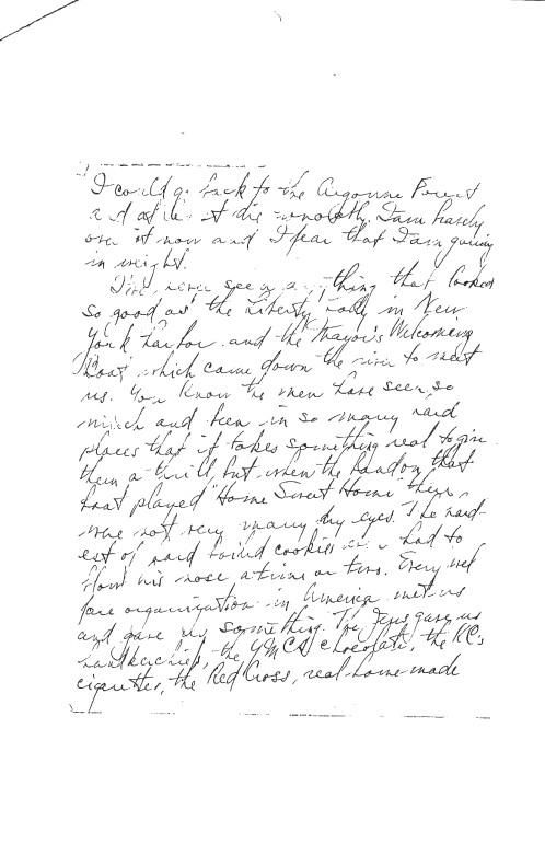 Page 2, Letter, From: Harry S. Truman To: Bess Wallace Dated: April 24, 1919 Speechwriting, Office of: Research Office: Records Box 271 07/03/1986 Lighting of the Statue of Liberty (1 of 4)