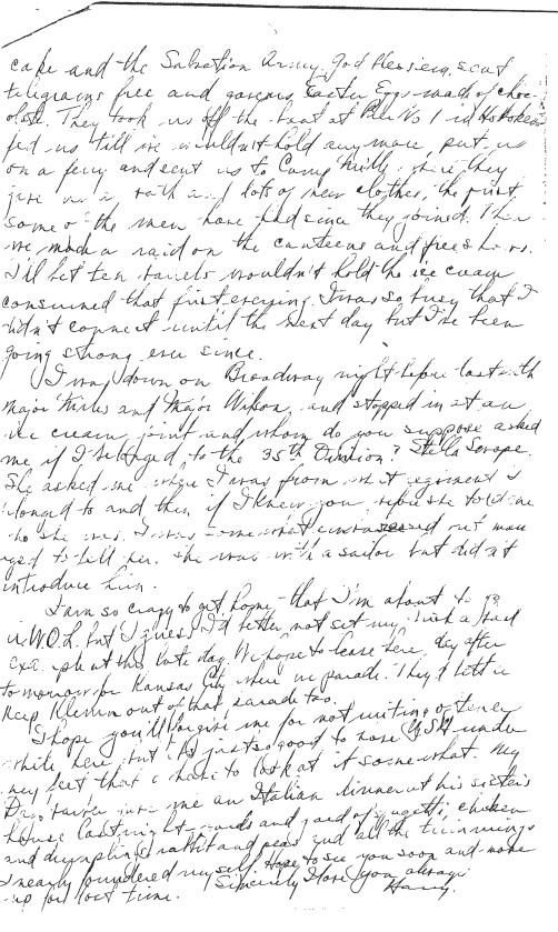 Page 3, Letter, From: Harry S. Truman To: Bess Wallace Dated: April 24, 1919 Speechwriting, Office of: Research Office: Records Box 271 07/03/1986 Lighting of the Statue of Liberty (1 of 4)