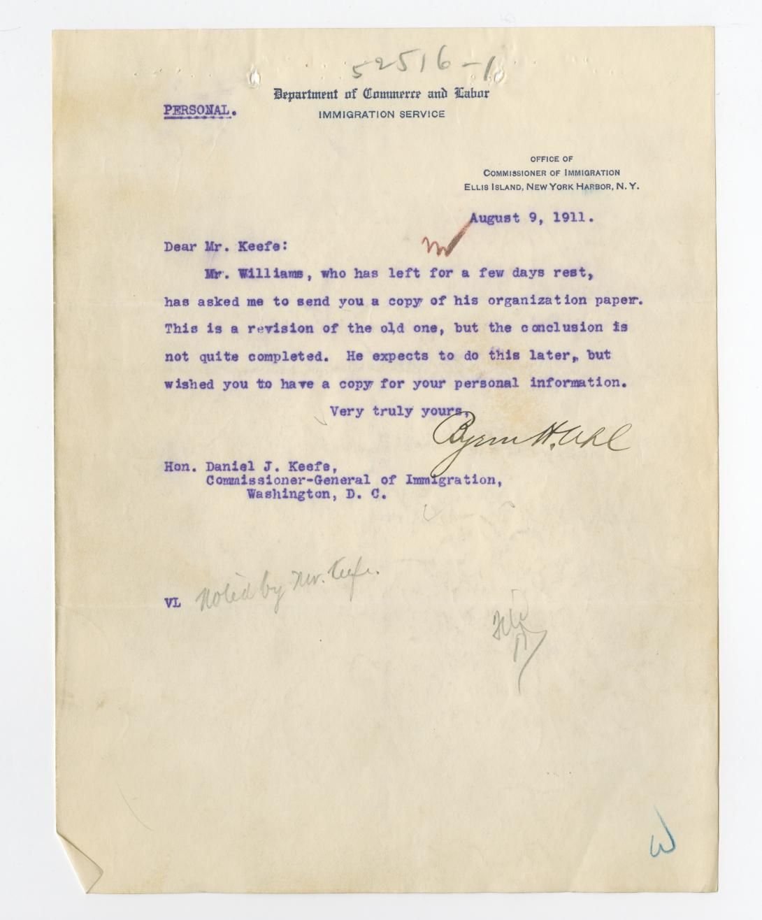 Ellis Island, Its Organization and Some of Its Work Produced: September 12, 1912 Subject and Policy Files 1906-1957 Record Group 85 Records of the Immigration and Naturalization Service 1787-2004 NAID: 16495172