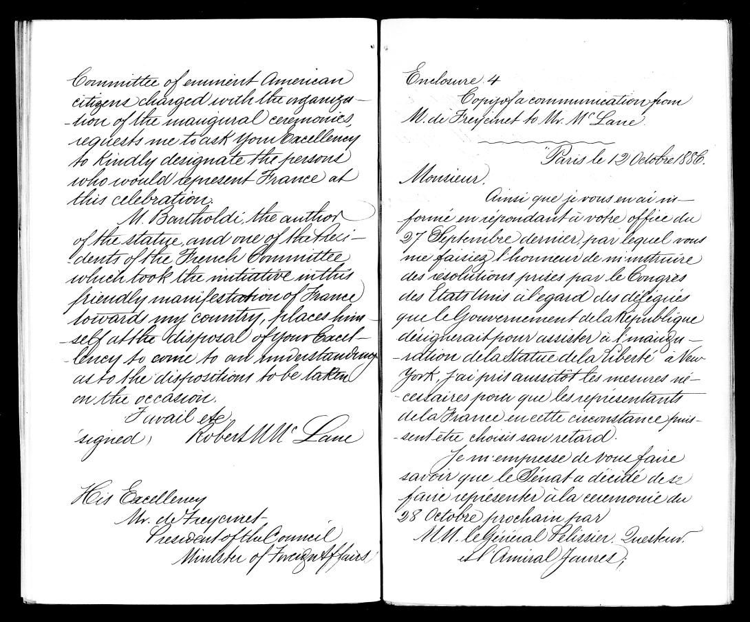 Page 2, Note, From: Robert M. McLane To: Mr. de Freycinet Dated: September 27, 1886 Despatches from U.S. Ministers to France, 1789-1906 Despatches from Diplomatic Officers 1789-1906 Record Group 59 General Records of the Department of State 1763-2002 NAID: 188708438