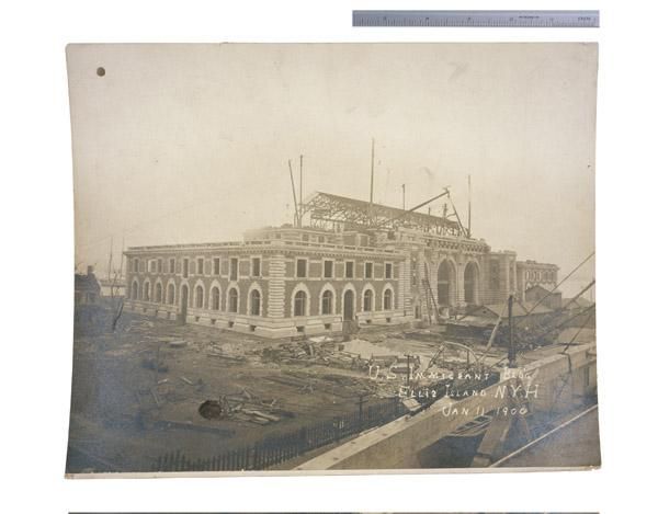 Photograph of the U.S. Immigrant Building at Ellis Island Produced: January 11, 1900 Building Specifications and Contracts Relating to Ellis Island 1898-1970 Record Group 79 Records of the National Park Service 1785-2006 NAID: 597954