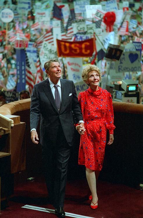 President Ronald Reagan and Nancy Reagan at the 1984 Republican National Convention in Dallas, Texas 08/23/1984 