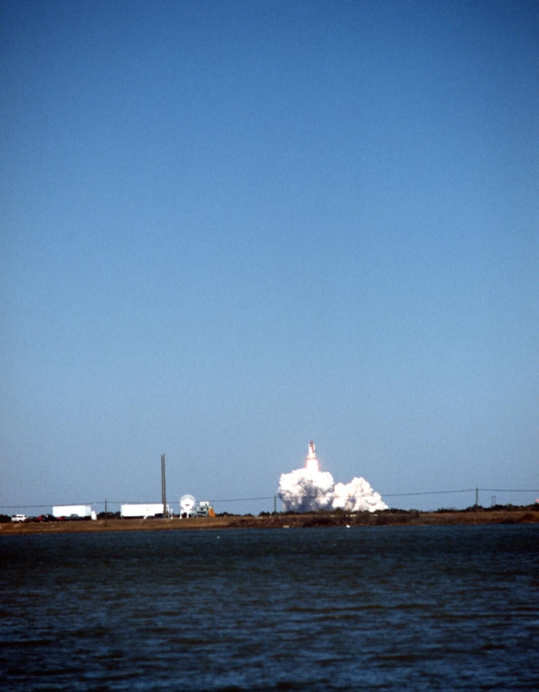 The Space Shuttle Challenger lifts off from the launch pad at the Kennedy Space Center. Note: First view in a series of eight Record Group 330: Records of the Office of the Secretary of Defense 1921-2008 Series: Combined Military Service Digital Photographic Files 1982-2007 Produced: January 28, 1986. Local ID: 330-CFD-DF-ST-87-03665. NAID: 6413308.