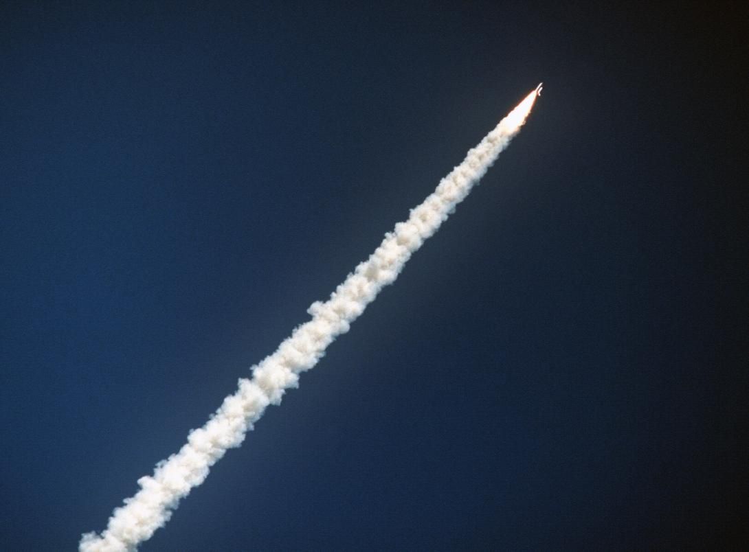 The Space Shuttle Challenger moments after liftoff from the Kennedy Space Center. Note: Fourth view in a series of eight Record Group 330: Records of the Office of the Secretary of Defense 1921-2008 Series: Combined Military Service Digital Photographic Files 1982-2007. Produced: January 28, 1986. Local ID: 330-CFD-DF-ST-87-03668. NAID: 6413311.