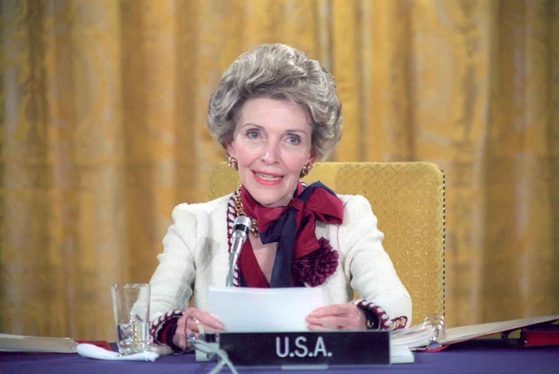 Nancy Reagan delivering remarks at the First Ladies Conference on Drug Abuse in the East Room dated 04/24/1985 NAID: 75854067