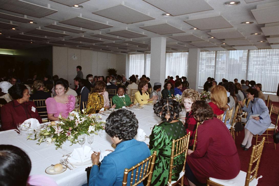 Luncheon at the First Ladies Conference on Drug Abuse at the United Nations dated 10/21/1985