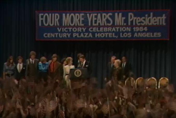 11/06/1984 Master Tape #146 (NAID: 40038459) Trip to California. Victory Celebration, President Reagan makes remarks. Century Plaza Hote, Los Angeles, California
