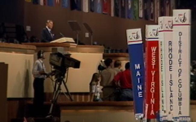 08/23/1984 Master Tape #160 (NAID: 365095691) Trip to Dallas, Texas. Republican National Convention (RNC), conclusion of President Ronald Reagan’s acceptance speech with Nancy Reagan, Vice President George Bush, Barbara Bush, Ray Charles and Bob Michel...