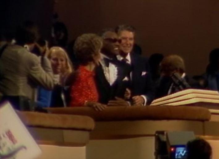 08/23/1984 Master Tape #161 (NAID: 365095693) Trip to Dallas, Texas. Republican National Convention (RNC), celebration after President Ronald Reagan’s speech with Nancy Reagan, Ray Charles, Vice President George Bush, Barbara Bush, Larry Speakes...