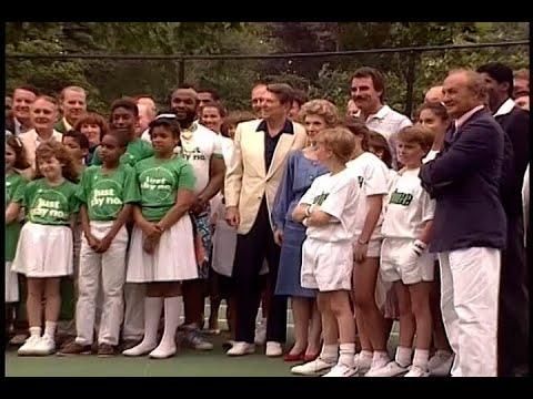 Nancy Reagan Tennis Tournament at the White House Tennis Courts on May 24, 1986