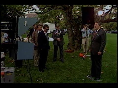 President Reagan in a Tuesday Team Taping Session on October 11, 1984